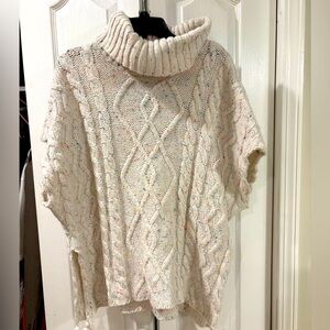 Sonoma Multicolor Speckled Cable Knit Turtleneck Sweater poncho